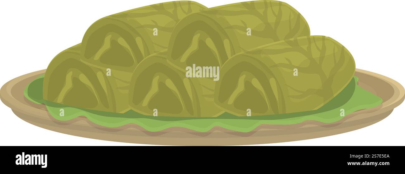 Turkish dolma icon cartoon vector. Leaf food. Green menu. Turkish dolma ...