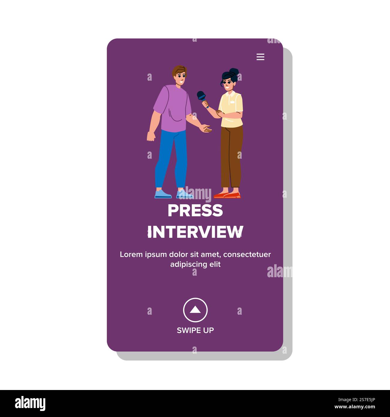 press interview vector. journalist microphone, broadcasting press, news ...