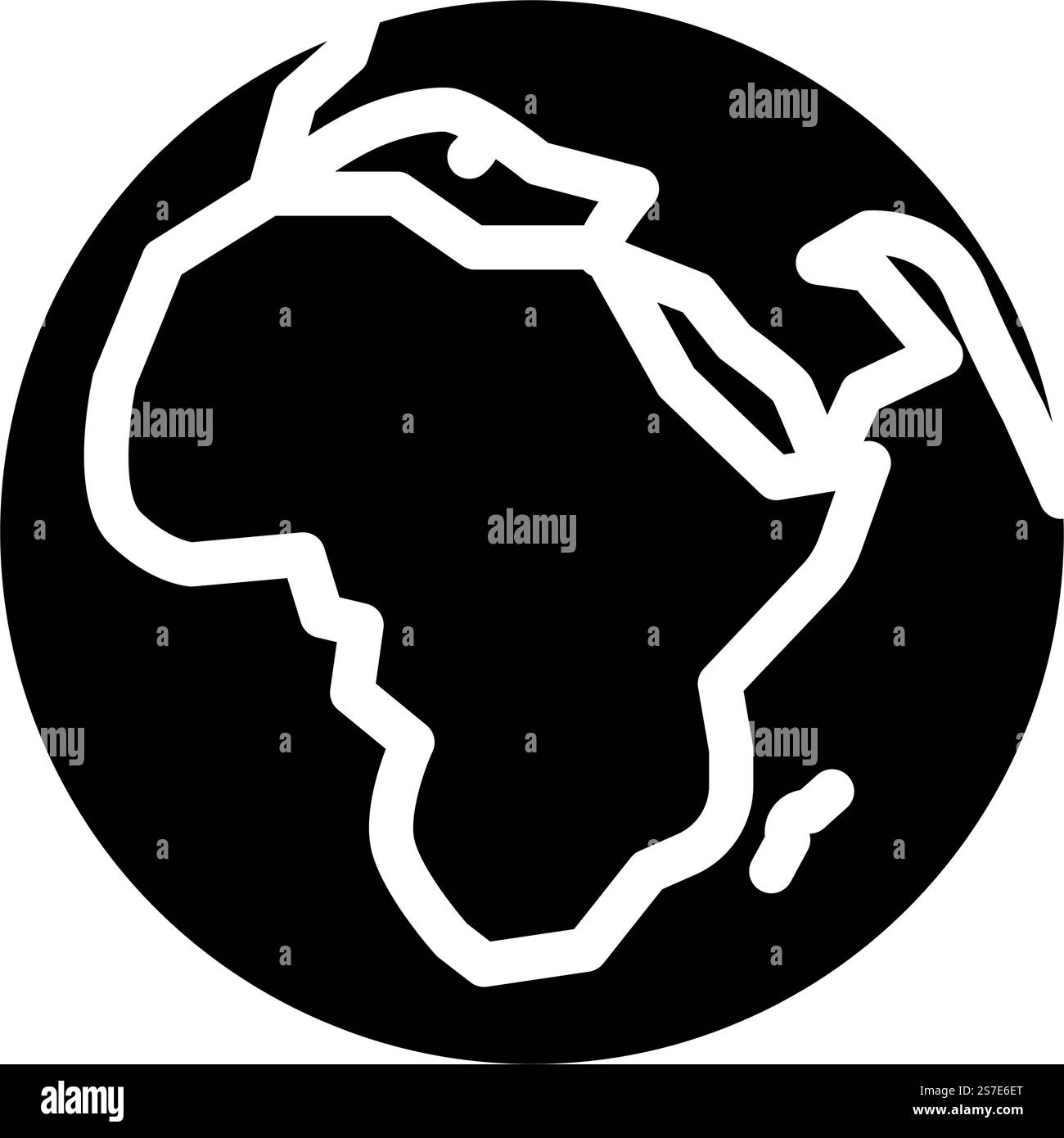 africa earth planet map glyph icon vector. africa earth planet map sign ...