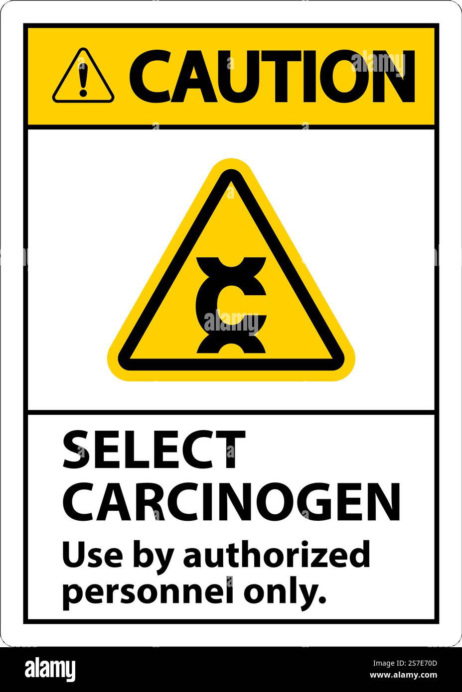 Caution Select Carcinogen Label On White Background Stock Vector