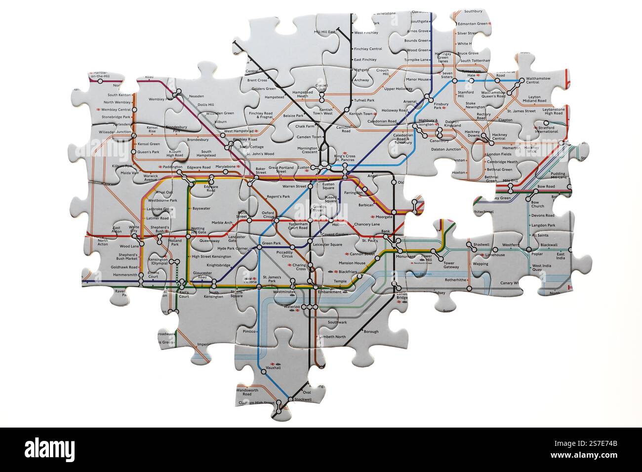 Transport for London London Underground puzzle showing tube lines and ...