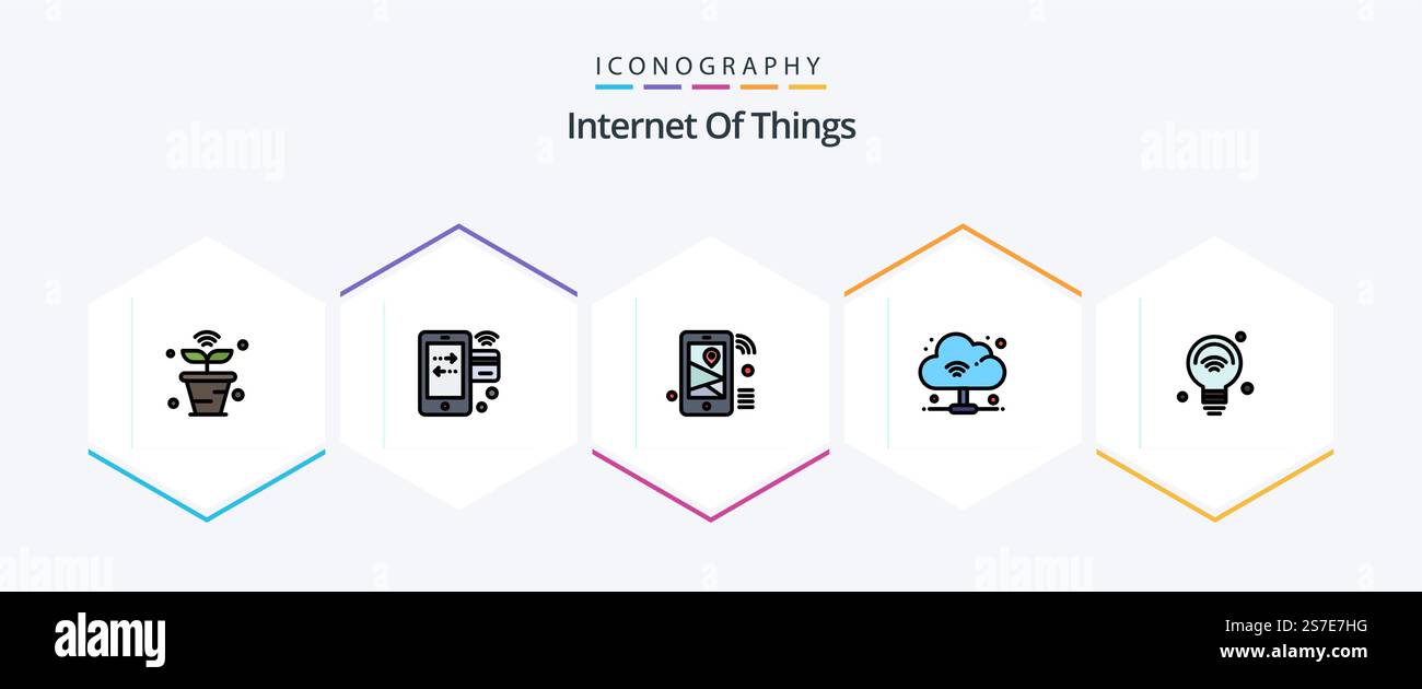 Internet Of Things 25 FilledLine icon pack including wifi. cloud ...