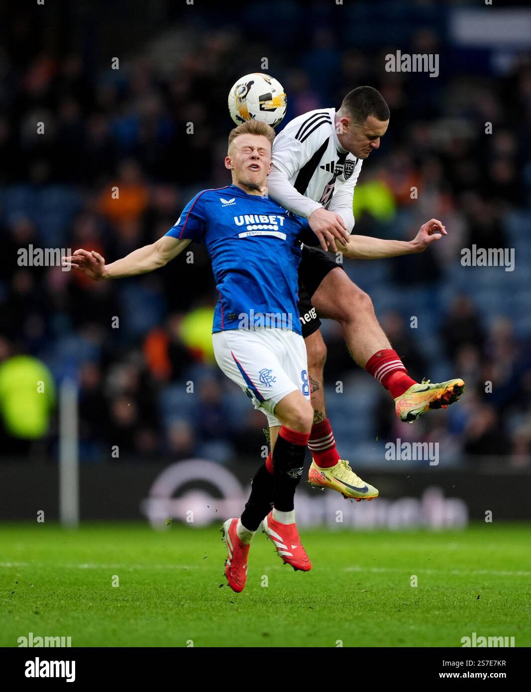 Rangers' Connor Barron (left) and Fraserburgh's Scott Barbour battle