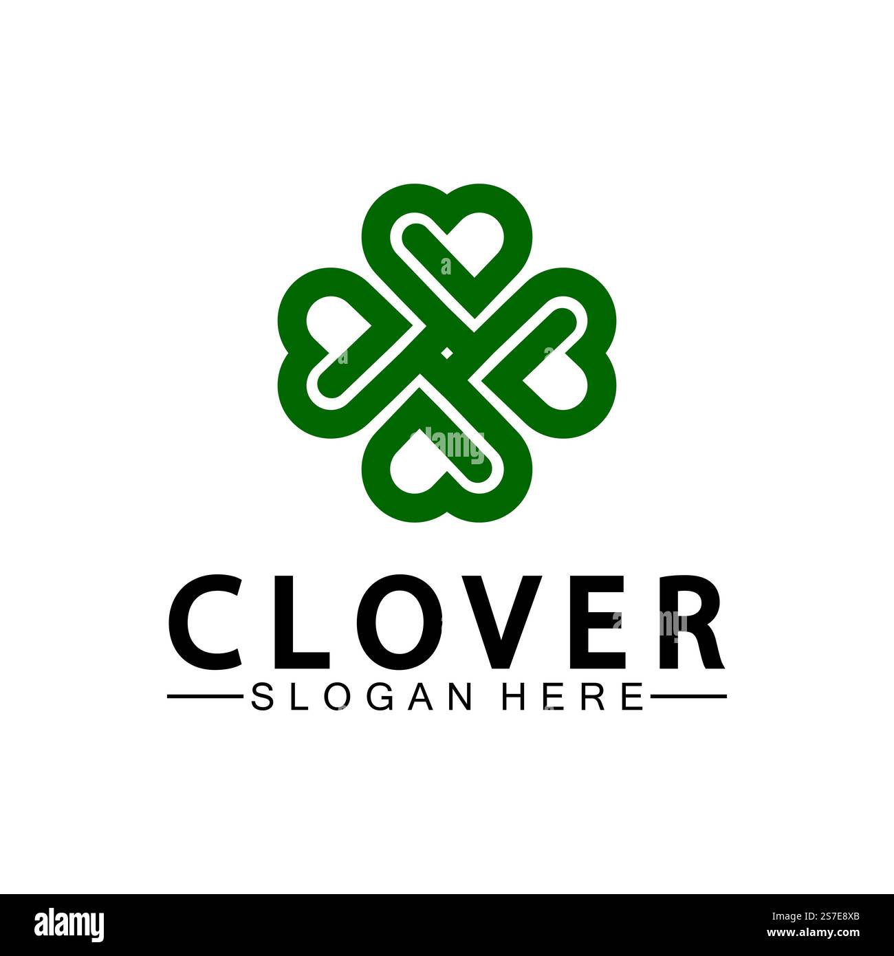 Four Leaf Clover Ornamental Logo Template Illustration Design. Stock Vector