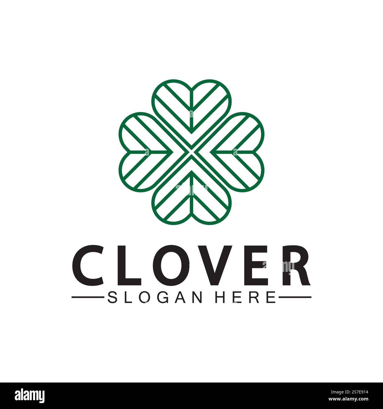 Four Leaf Clover Ornamental Logo Template Illustration Design. Stock Vector