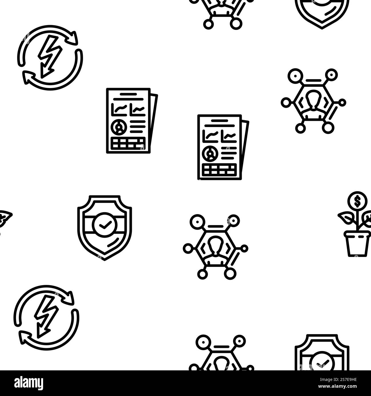 environmental social governance vector seamless pattern thin line illustration. environmental social governance vector seamless pattern Stock Vector