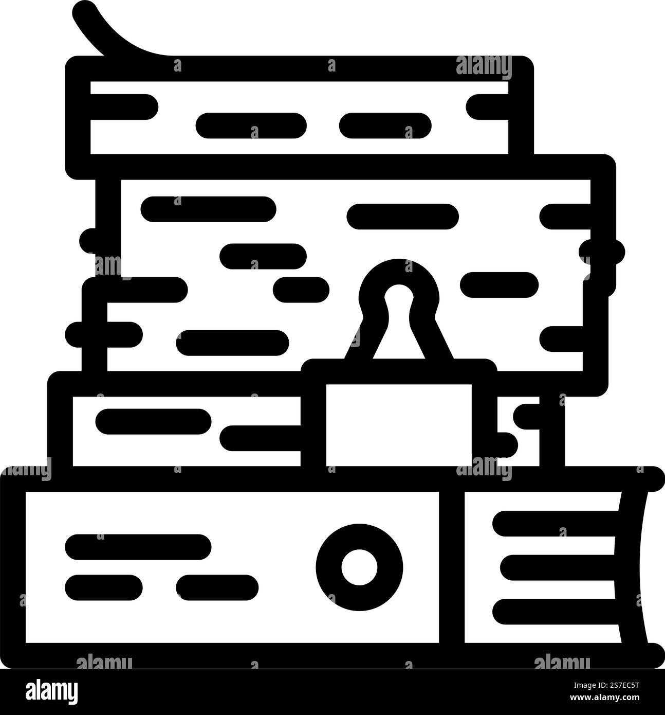 document paper stack line icon vector. document paper stack sign ...
