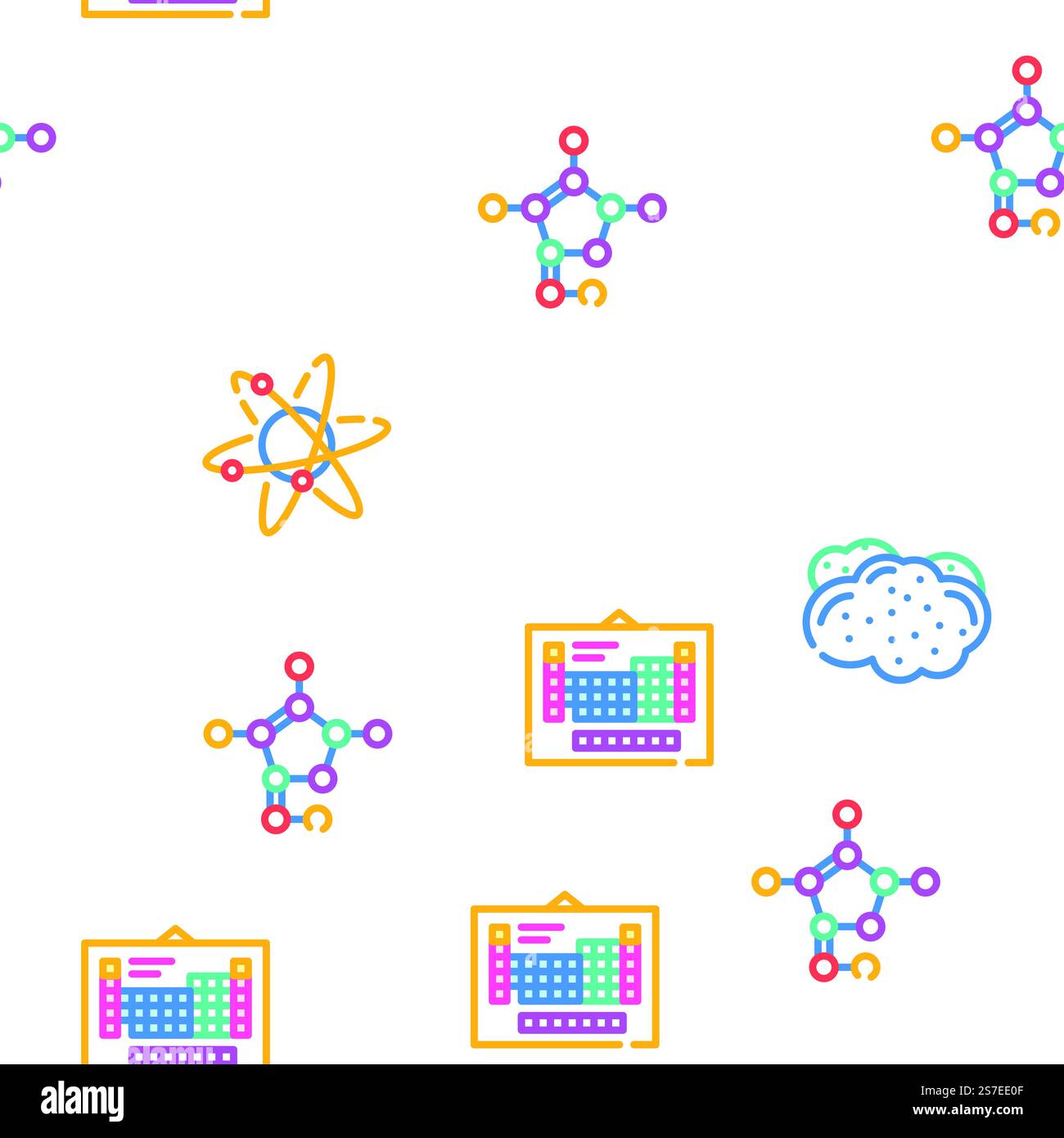 chemistry science chemical vector seamless pattern thin line ...