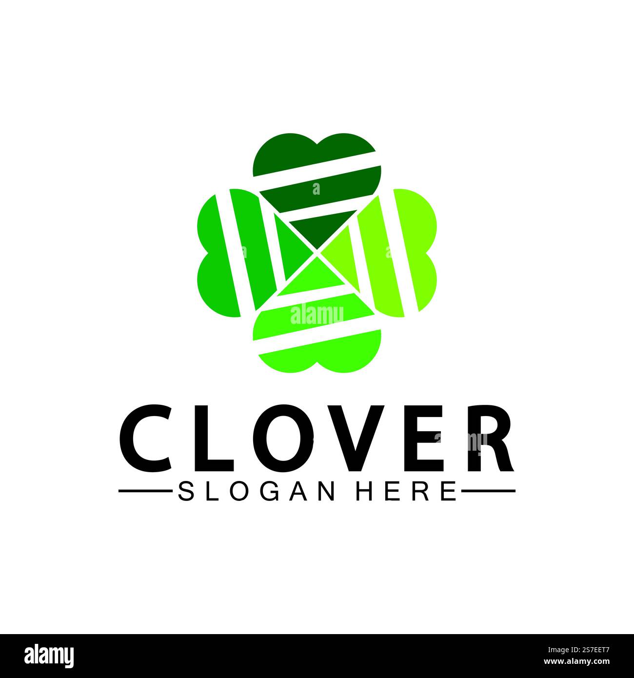 Four Leaf Clover Ornamental Logo Template Illustration Design. Stock Vector