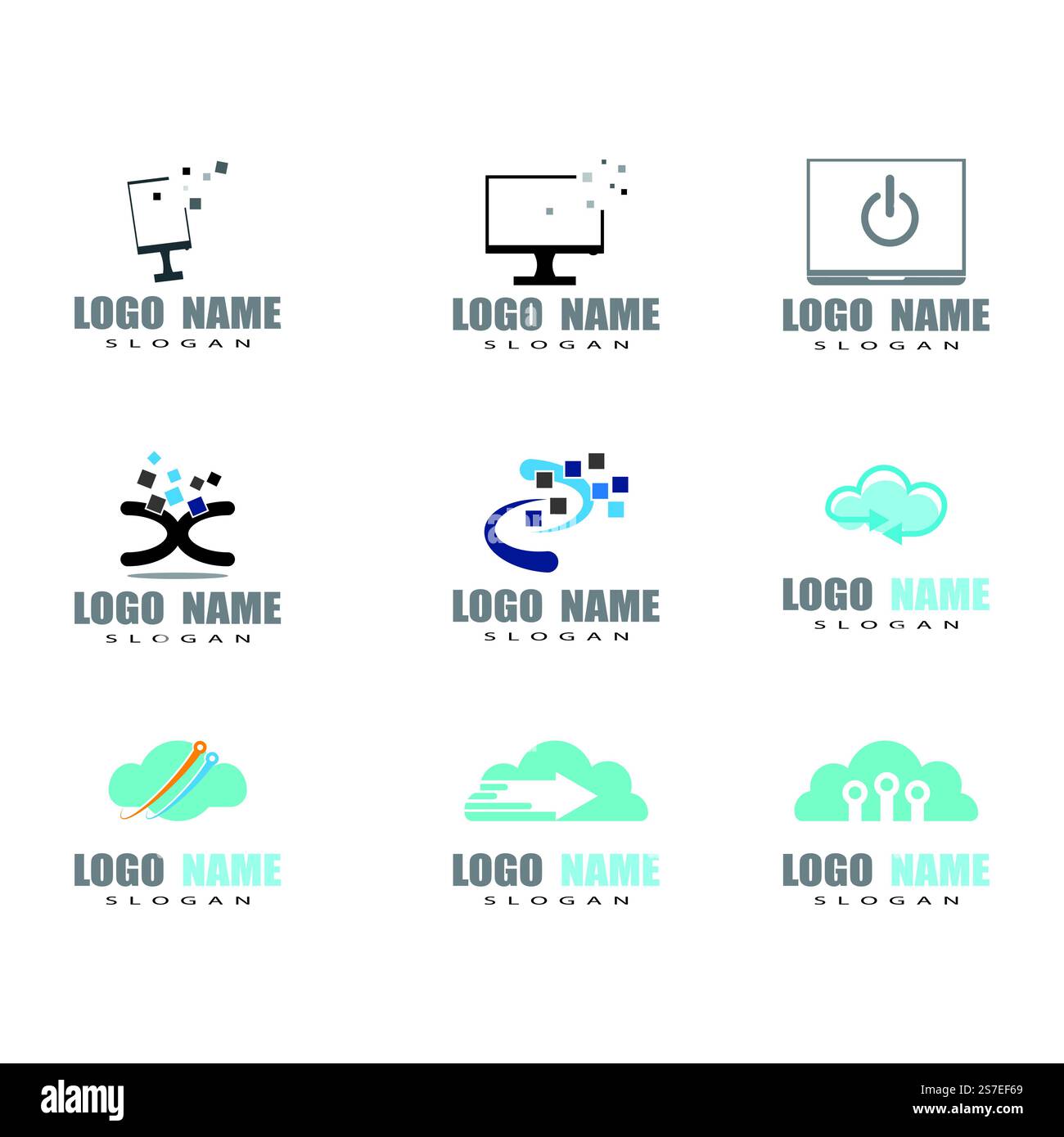 Computer Logo Template vector symbol  illustration Stock Vector