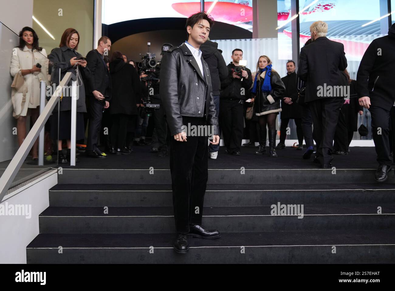 Li Xian arrives as he attends at the men's Prada Fall-Winter 2025-2026 ...