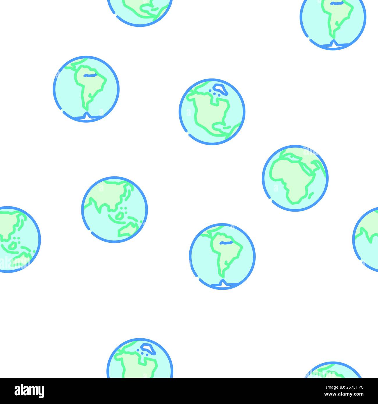 earth world globe planet vector seamless pattern thin line illustration ...