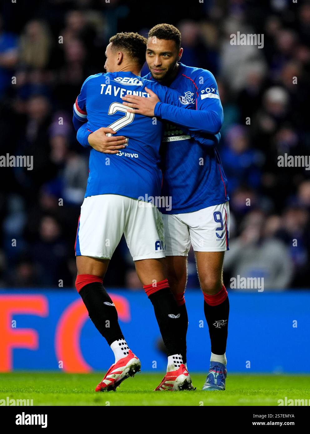 Rangers' Cyriel Dessers (right) celebrates after scoring his sides