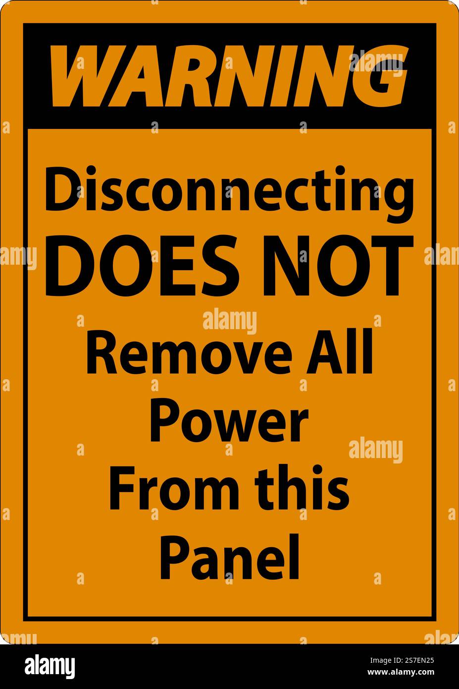 Warning Disconnecting Does Not Remove All Power From this Panel Stock Vector