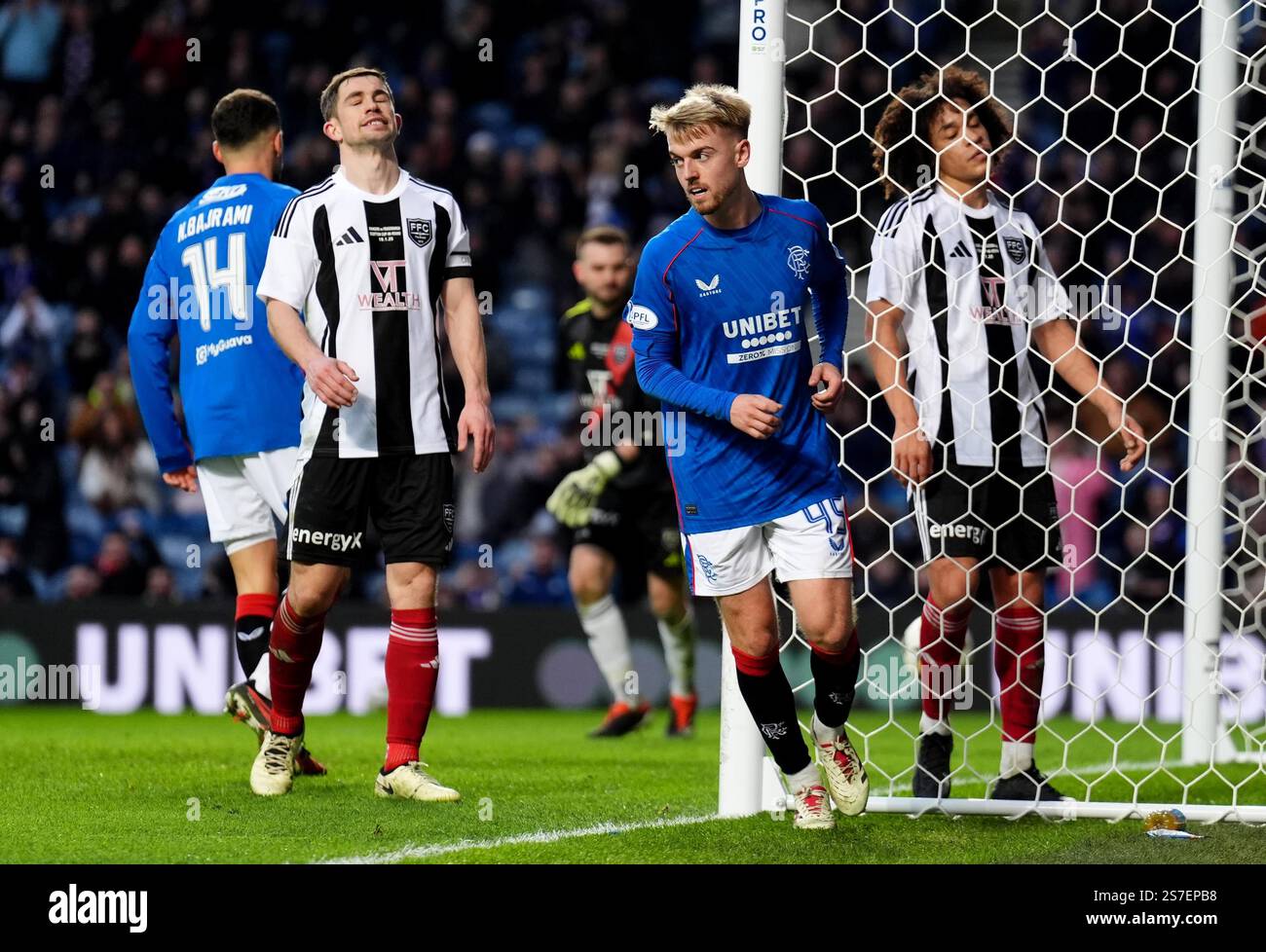 Rangers' Ross McCausland (second right) celebrates scoring his sides