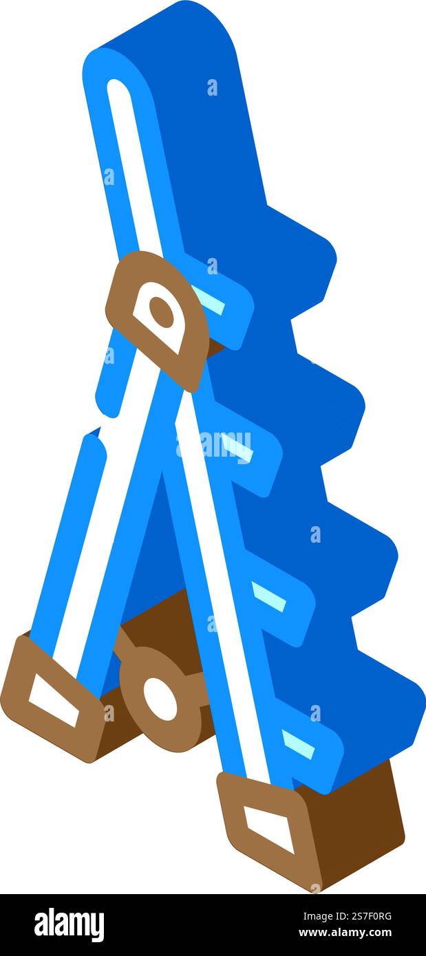utility ladder garage tool isometric icon vector. utility ladder garage ...