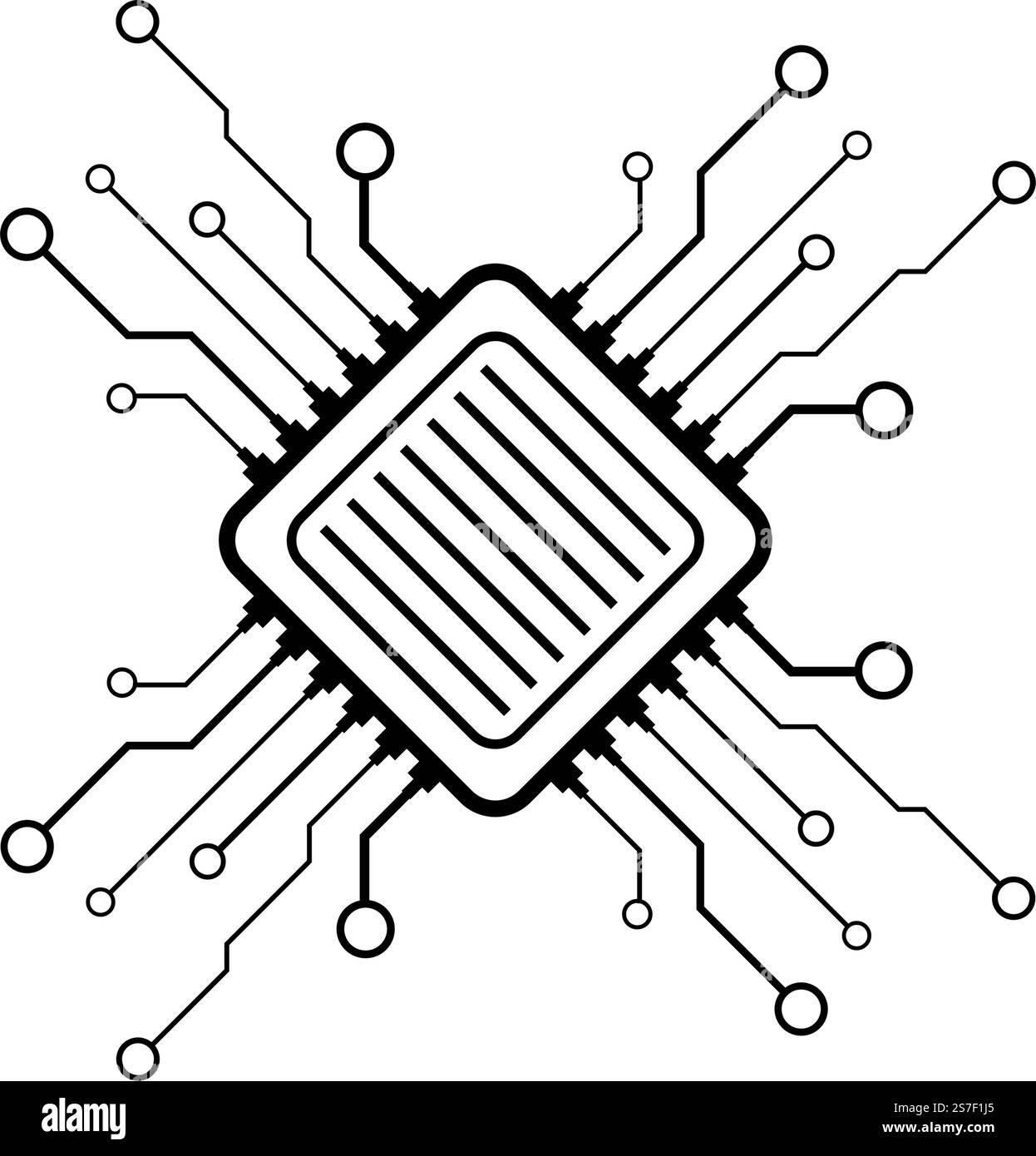 Board brain digital ai vector Black and White Stock Photos & Images - Alamy