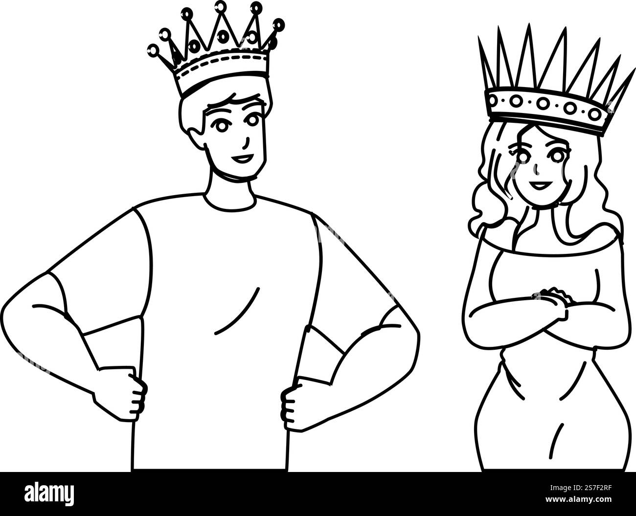 crown man woman vector. king person, royal symbol, succes, design ...