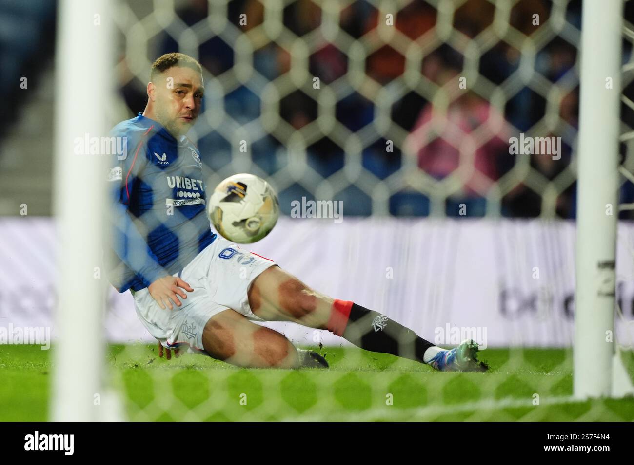 Rangers' Cyriel Dessers scores his third goal and his sides fifth goal