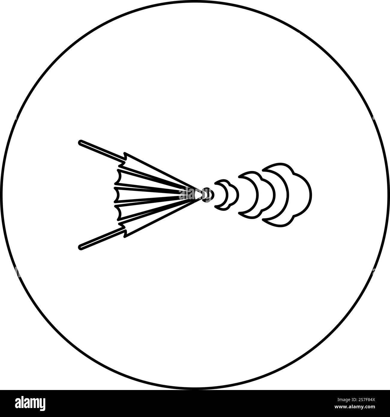 Bellows blacksmith wind vintage icon in circle round black color vector ...