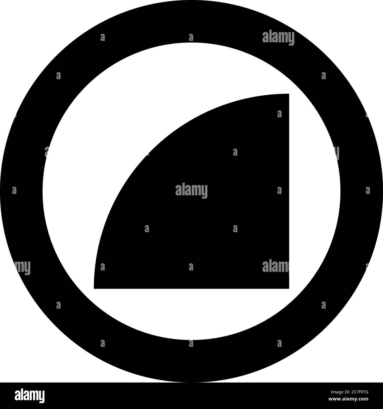 Part circle 1/4 4 four icon in circle round black color vector ...