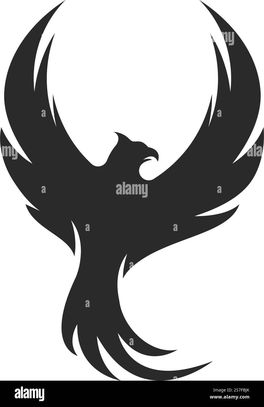 Phoenix fire bird logo vector flat design template Stock Vector Image ...