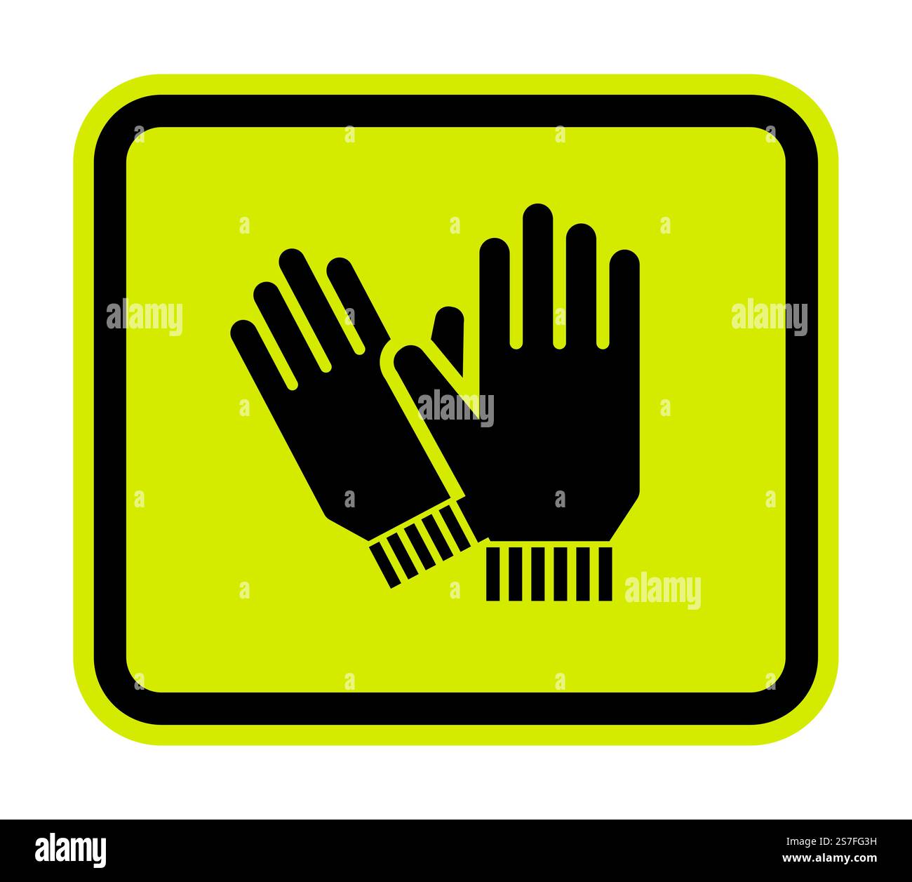 Hand Protection Area Hand Protection Required Sign On White Background Stock Vector Image ...