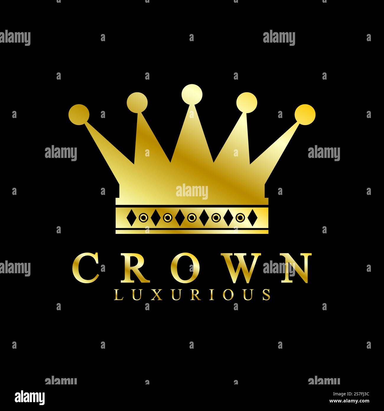 Gold crown icons. Queen king golden crowns luxury Logo Design Vector on ...