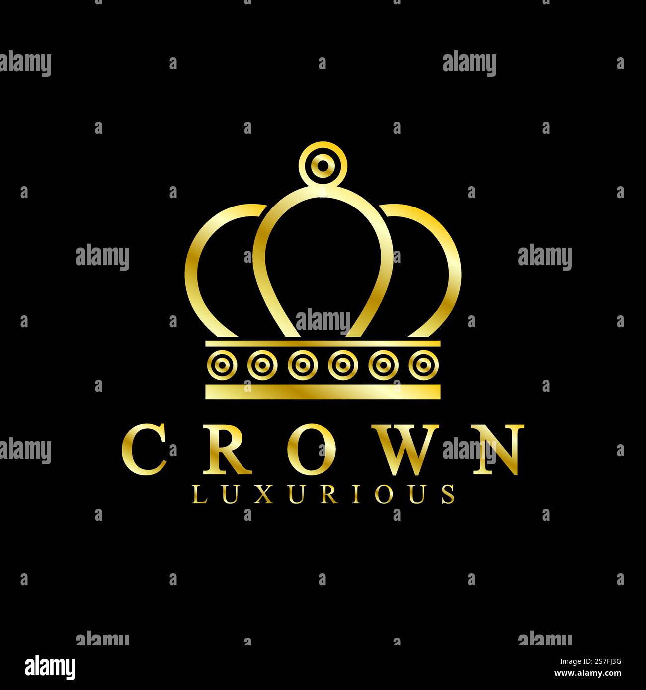 Gold crown icons. Queen king golden crowns luxury Logo Design Vector on ...