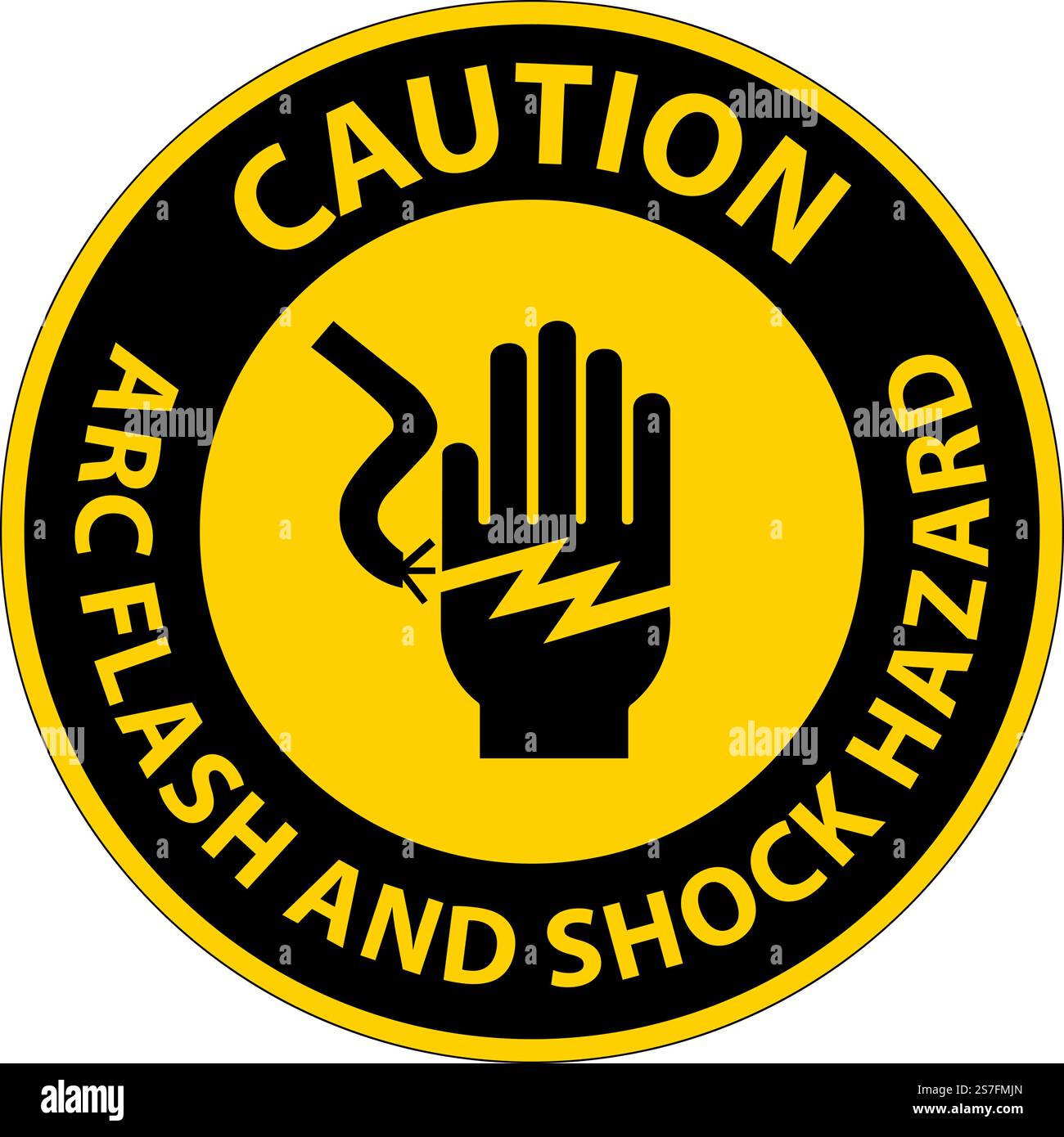 Caution Floor Sign Arc Flash And Shock Hazard Stock Vector