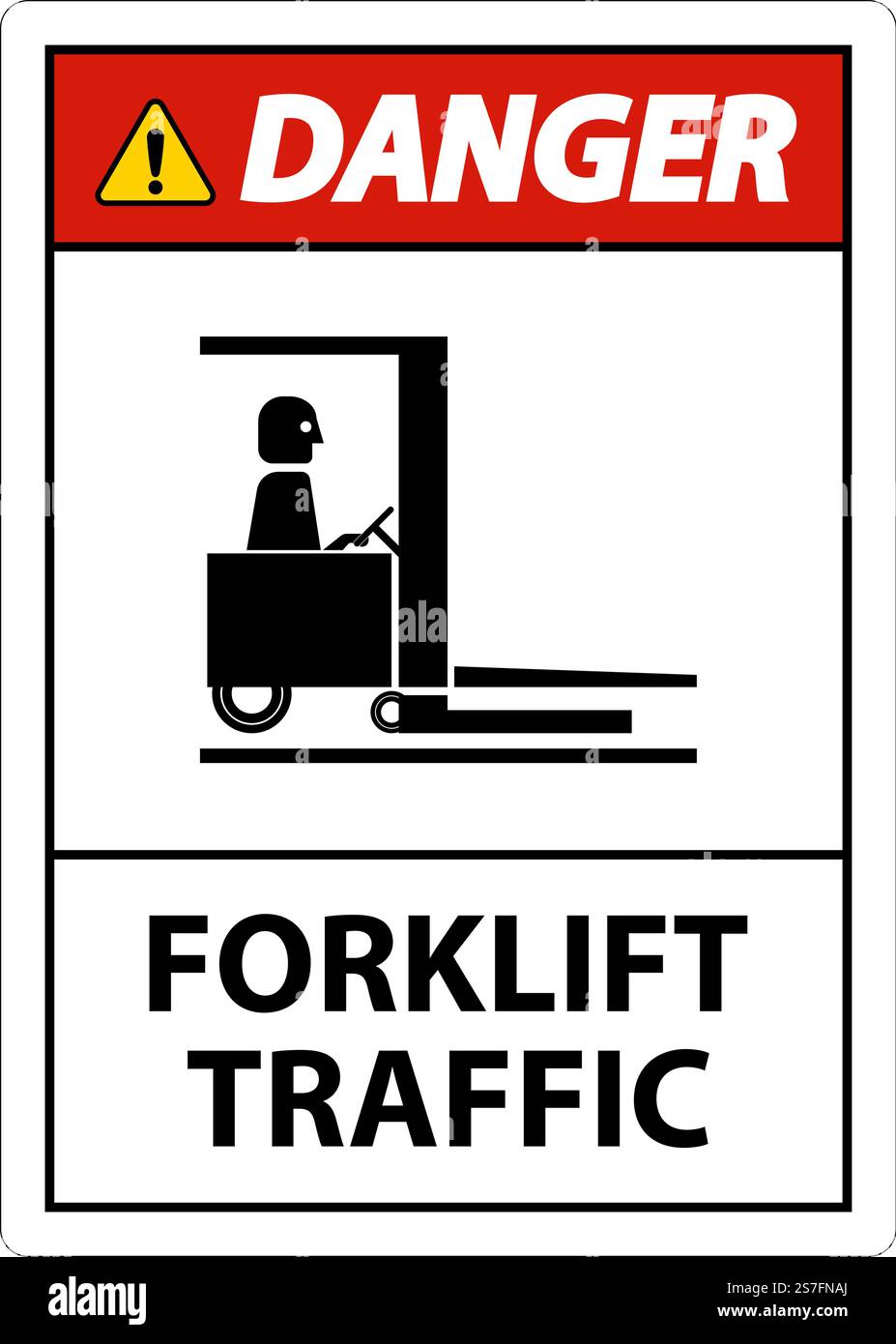 Danger Forklift traffic Floor Sign On White Background Stock Vector ...