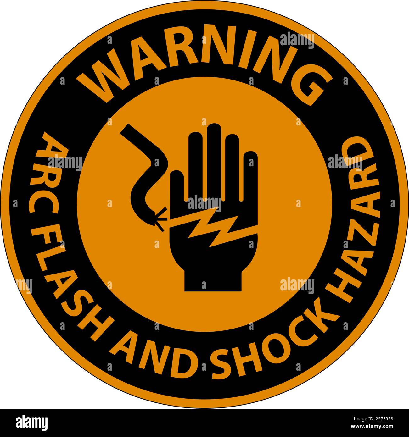 Warning Floor Sign Arc Flash And Shock Hazard Stock Vector