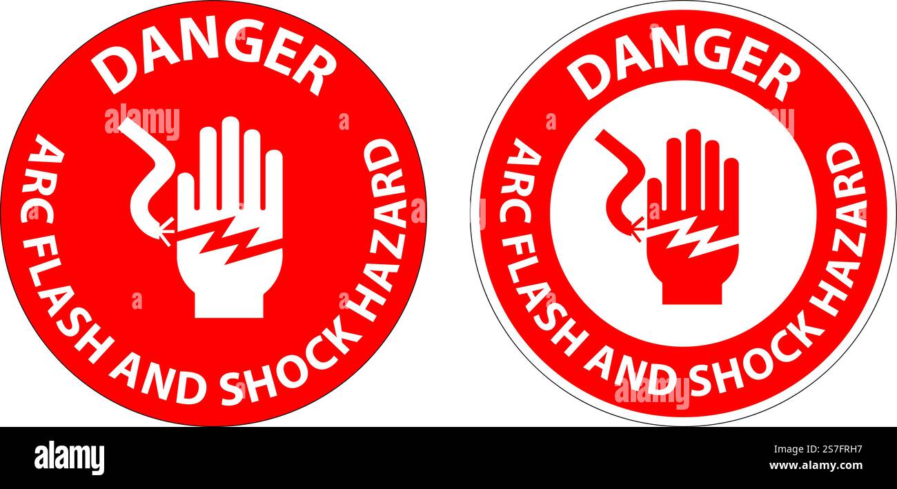 Danger Floor Sign Arc Flash And Shock Hazard Stock Vector