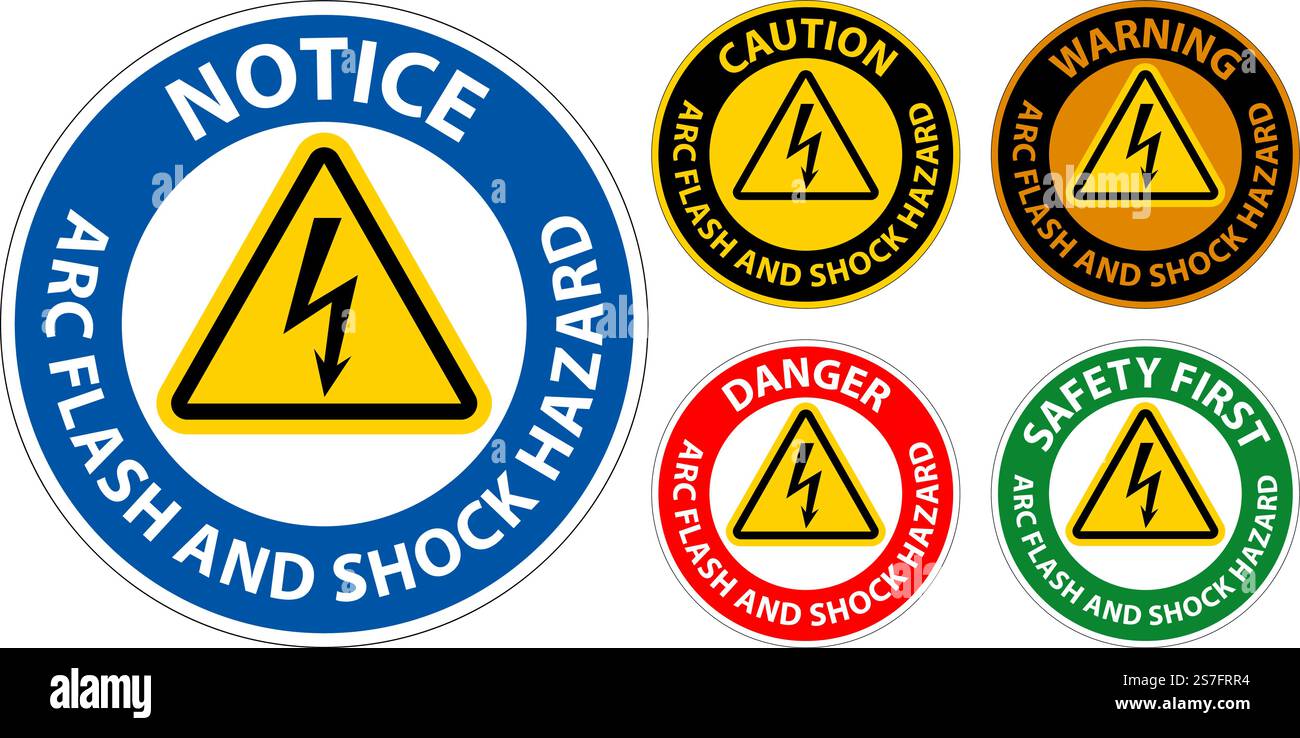 Warning Floor Sign Arc Flash And Shock Hazard Stock Vector