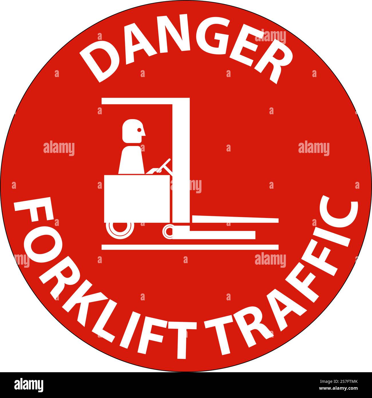 Danger Forklift traffic Floor Sign On White Background Stock Vector ...