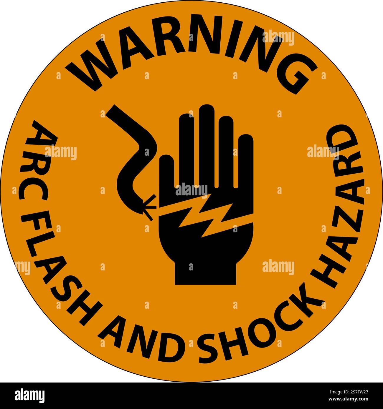 Warning Floor Sign Arc Flash And Shock Hazard Stock Vector