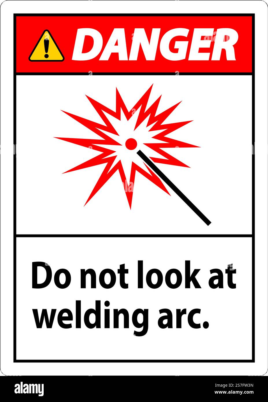 Danger Sign Do Not Look At Welding Arc Stock Vector