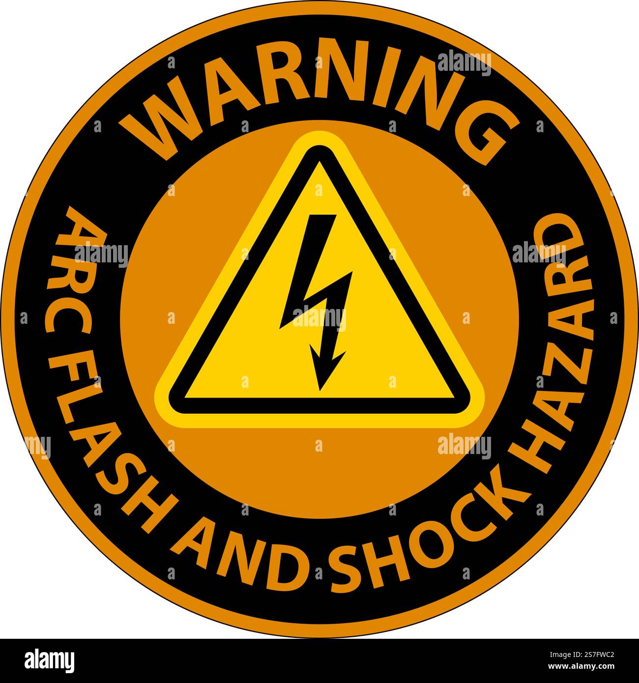 Warning Floor Sign Arc Flash And Shock Hazard Stock Vector