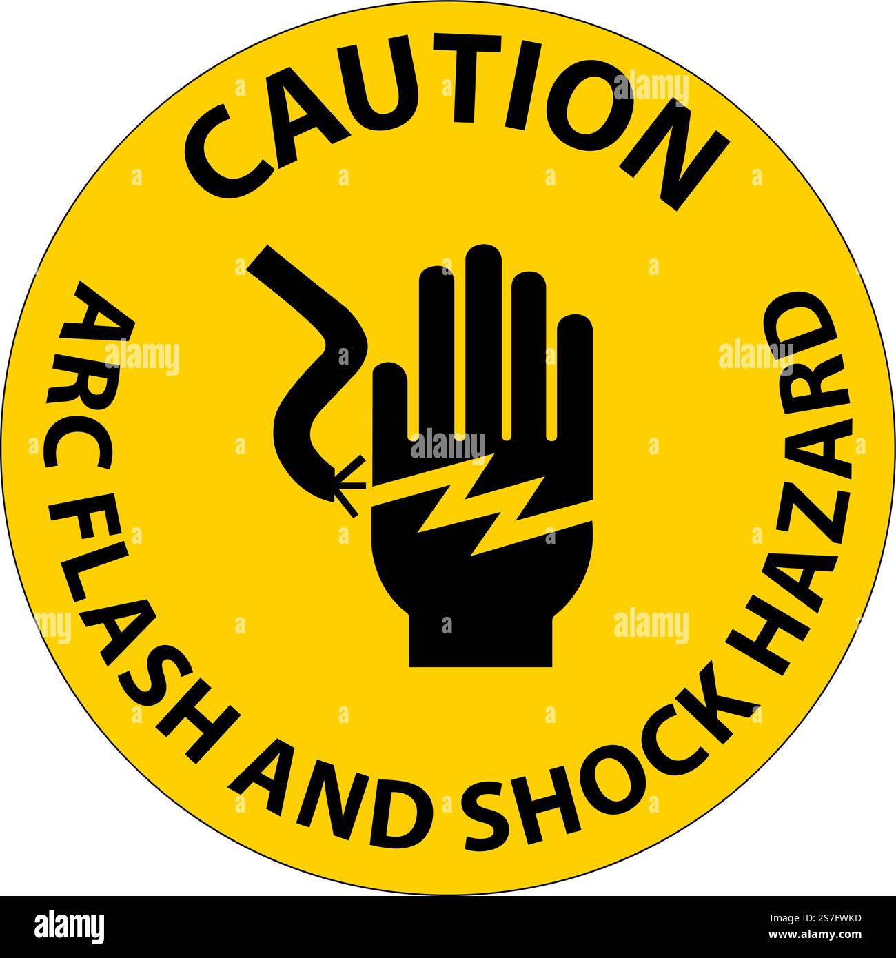 Caution Floor Sign Arc Flash And Shock Hazard Stock Vector