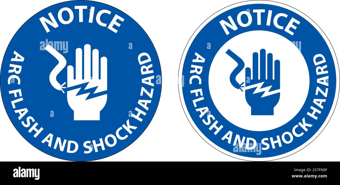 Notice Floor Sign Arc Flash And Shock Hazard Stock Vector