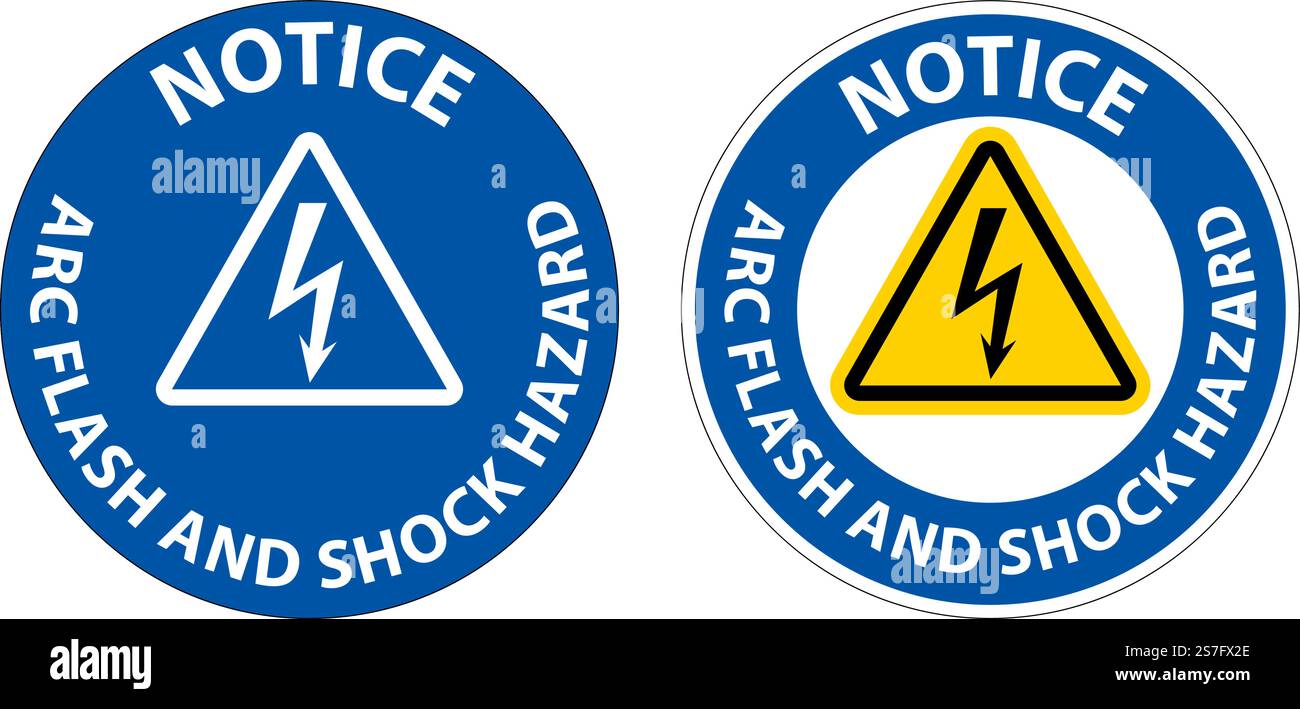 Notice Floor Sign Arc Flash And Shock Hazard Stock Vector