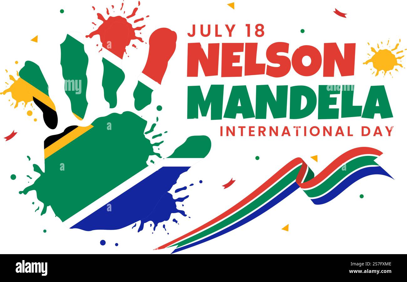 Happy Nelson Mandela International Day Vector Illustration on 18 July ...