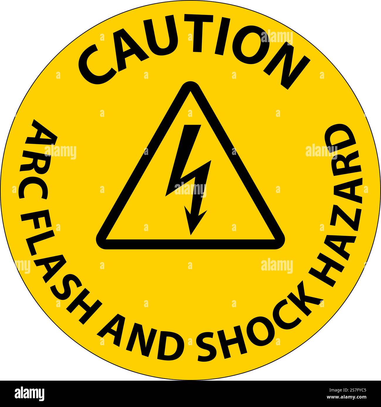Caution Floor Sign Arc Flash And Shock Hazard Stock Vector