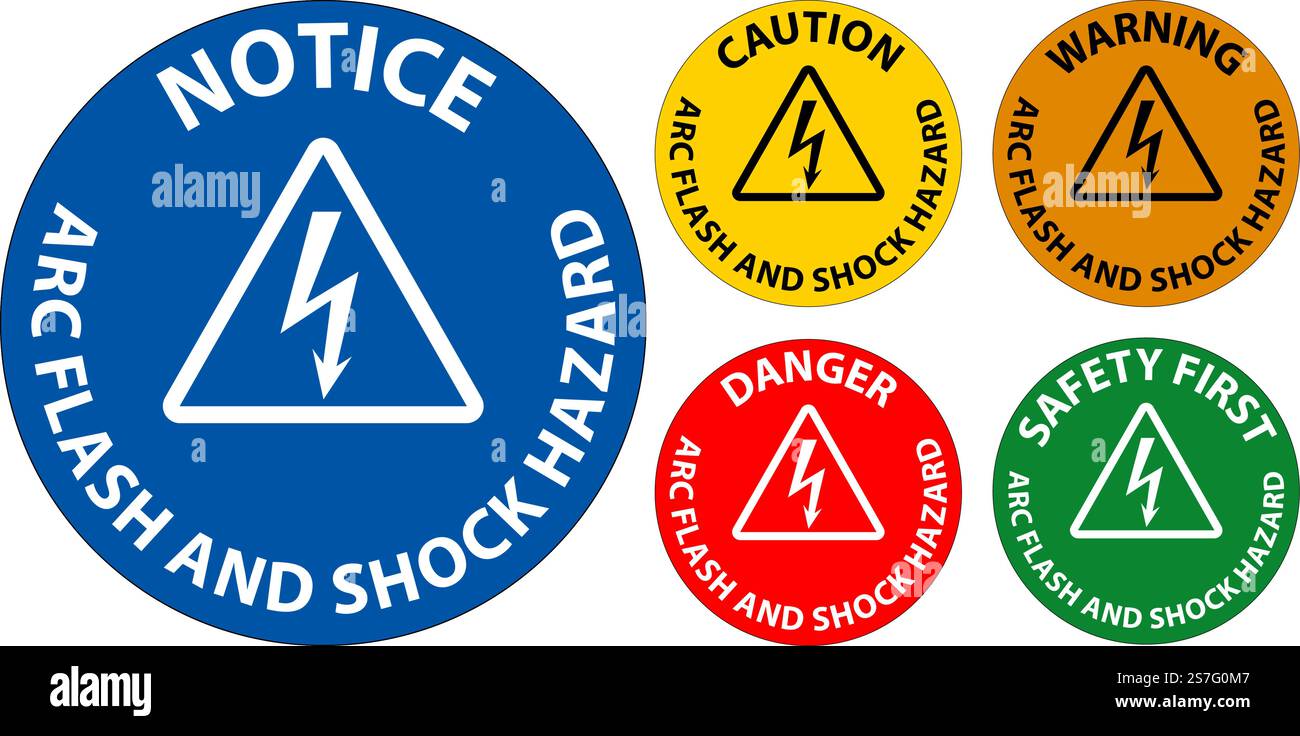 Warning Floor Sign Arc Flash And Shock Hazard Stock Vector