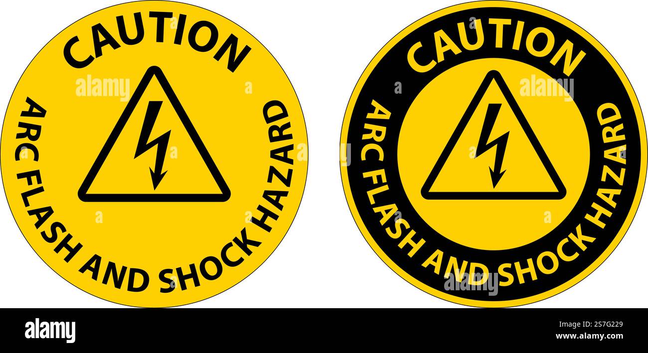 Caution Floor Sign Arc Flash And Shock Hazard Stock Vector