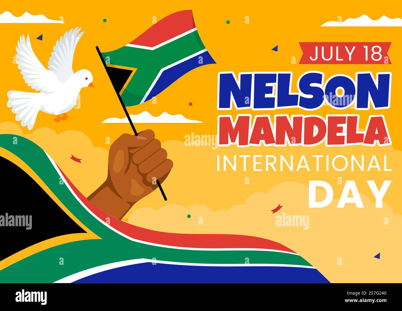 Happy Nelson Mandela International Day Vector Illustration on 18 July ...