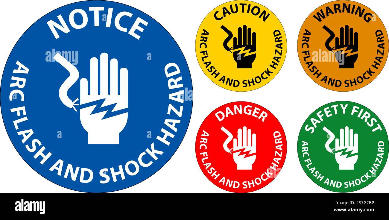 Warning Floor Sign Arc Flash And Shock Hazard Stock Vector