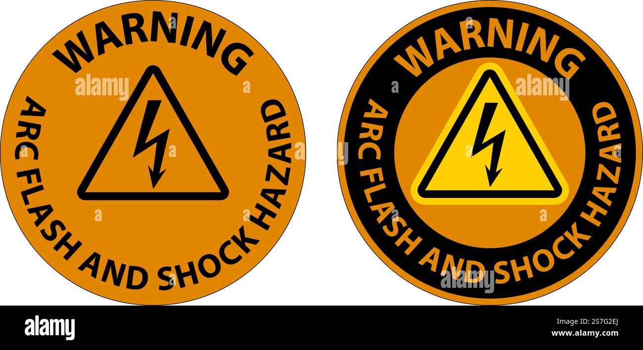 Warning Floor Sign Arc Flash And Shock Hazard Stock Vector