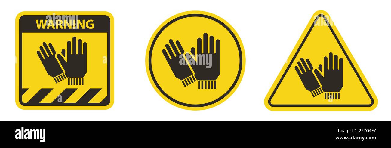 Hand Protection Required Sign On White Background Stock Vector Image ...