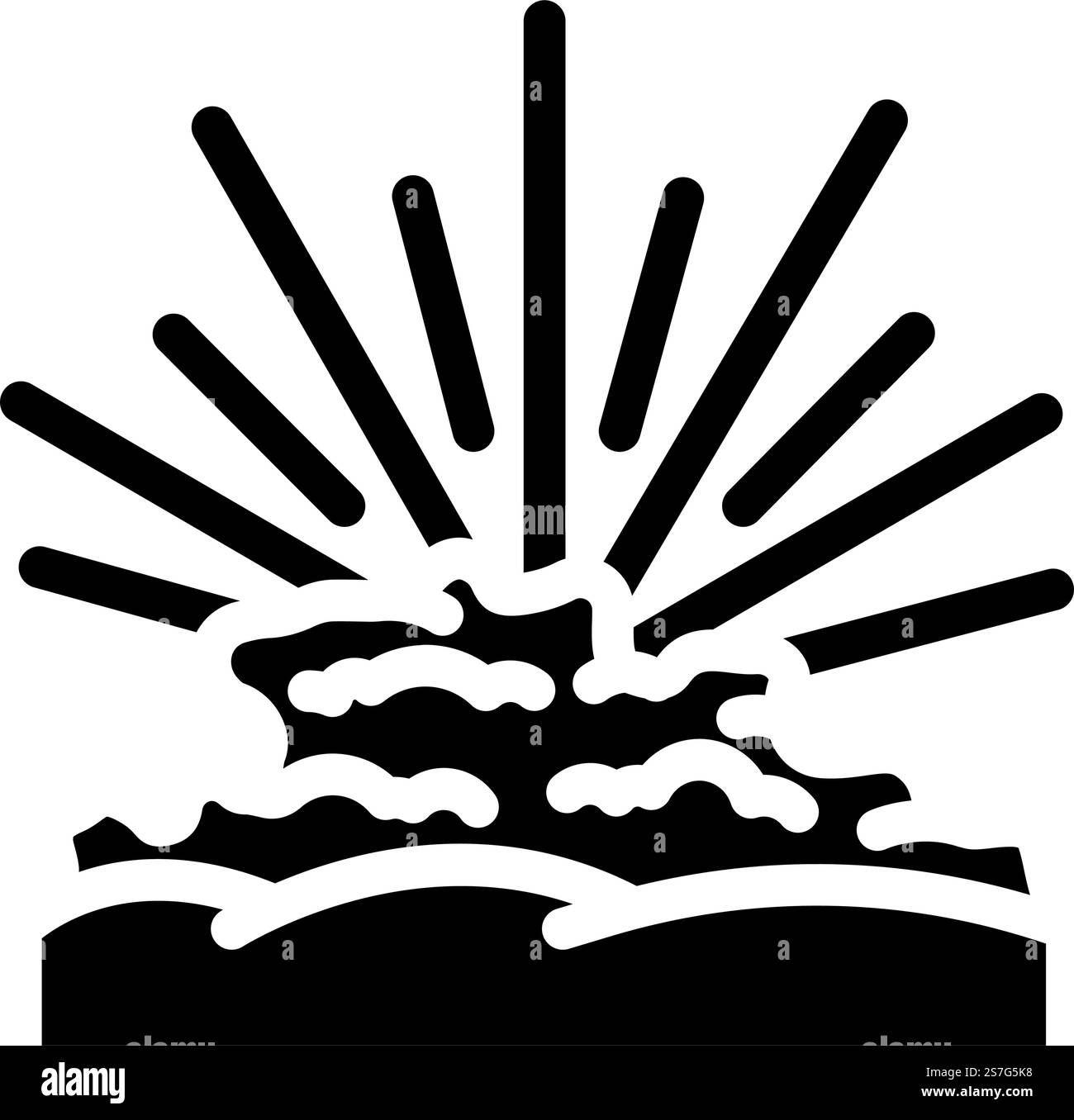 sun rays summer sunlight glyph icon vector. sun rays summer sunlight ...